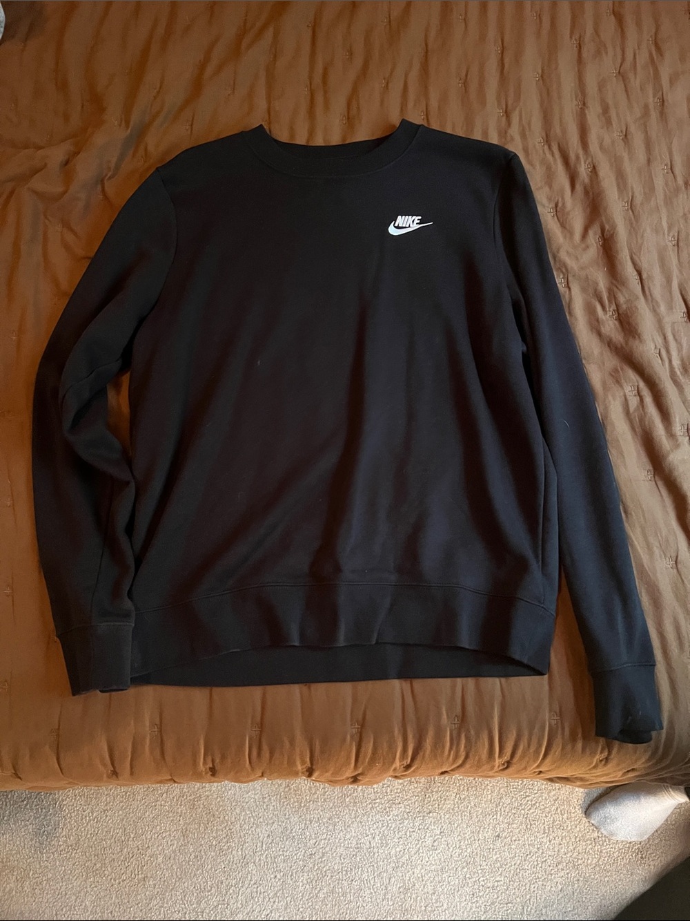 Nike Black Crewneck Sweatshirt with White Swoosh